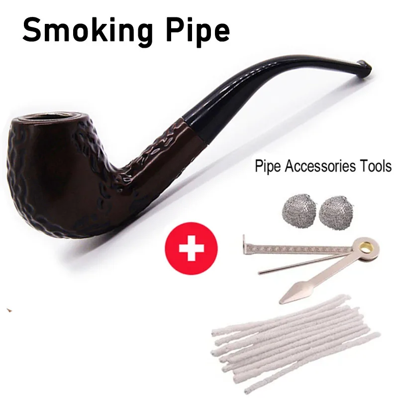 

Classic Recirculating carving Solid Wood Smoke Pipe Portable Resin Cigarette filter Microfilter Reduce Tar Hookah Pipe Men Gift