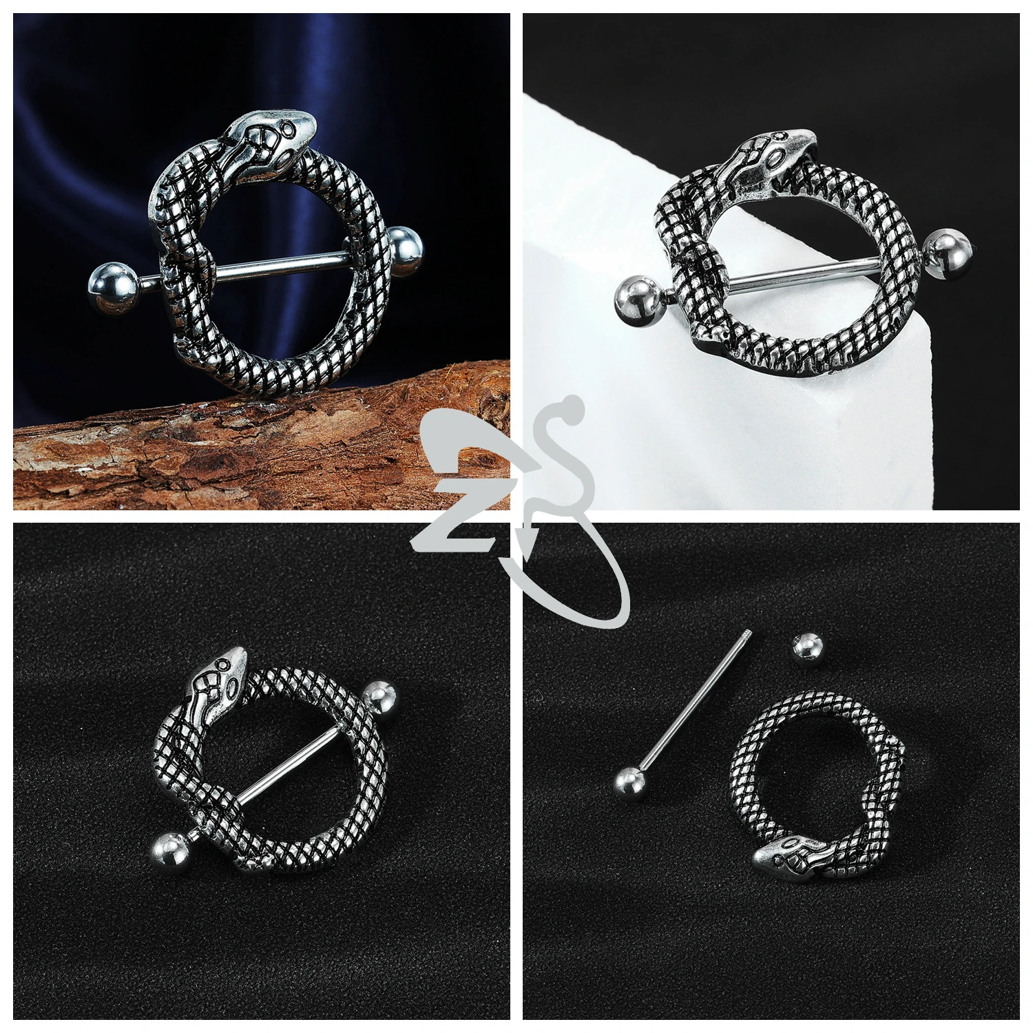 ZS 1 adet Punk yılan yarasa şe - Zs Body Jewelry incelemesi ve fiyatı