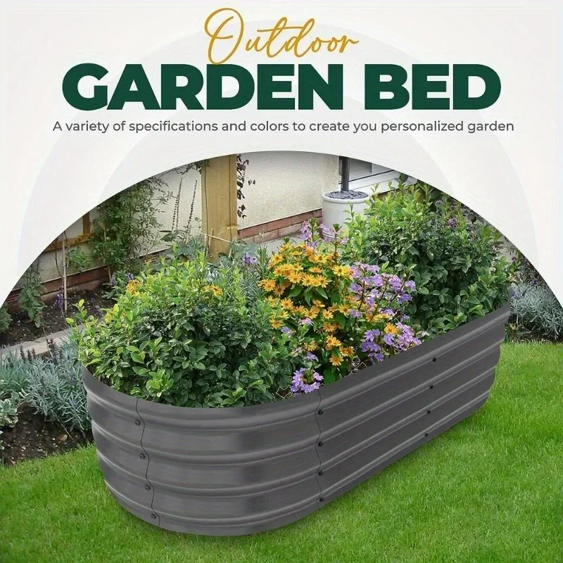 Planter Boxes Galvanized Raised Garden Bed Outdoor for Vegetables Utopia Home