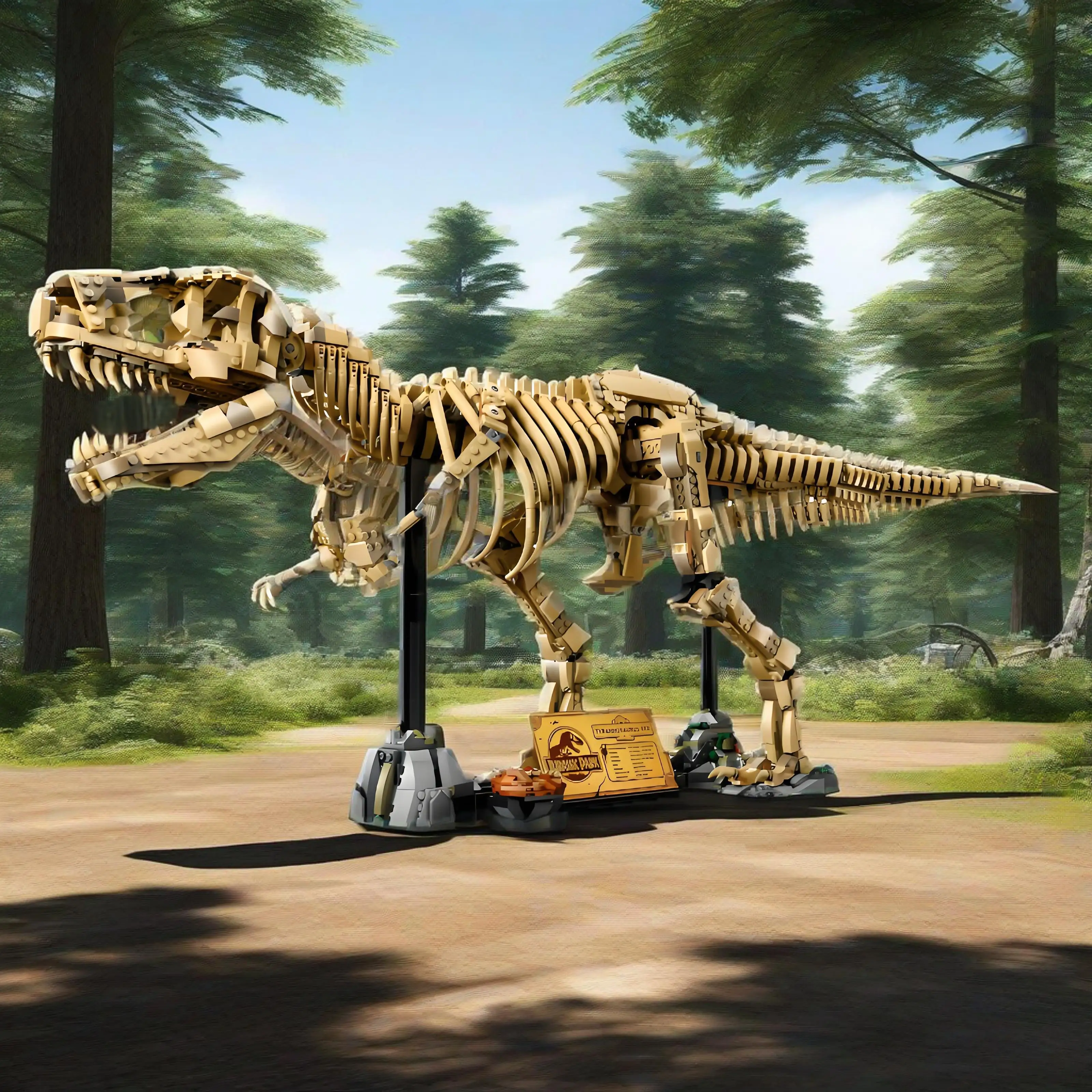 76968 3145 قطعة نموذج ديناصور T-Rex الحفريات Tyrannosaurus ريكس اللبنات الحديقة العالمية للأطفال الأولاد هدايا عيد الميلاد #3