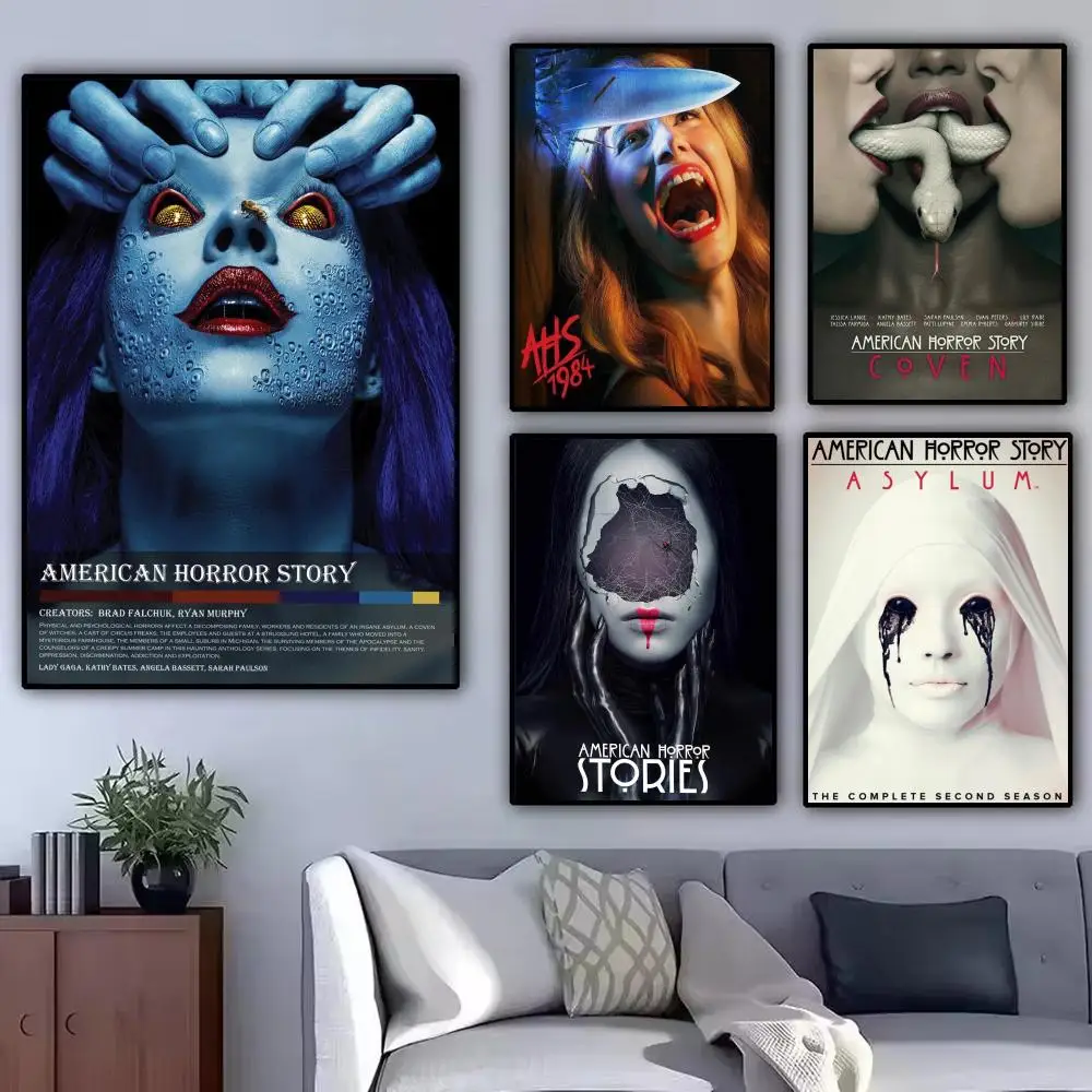 A-American H-Horror Story Painting Calligraphy Modern Canvas Poster Wall Art Aesthetic Bedroom Decor for Cafe Home Gift