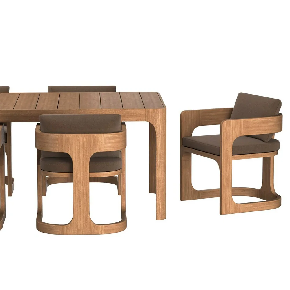 

High-end custom outdoor courtyard tables and chairs hotel leisure teak balcony tables and chairs villa waterproof outdoor garden