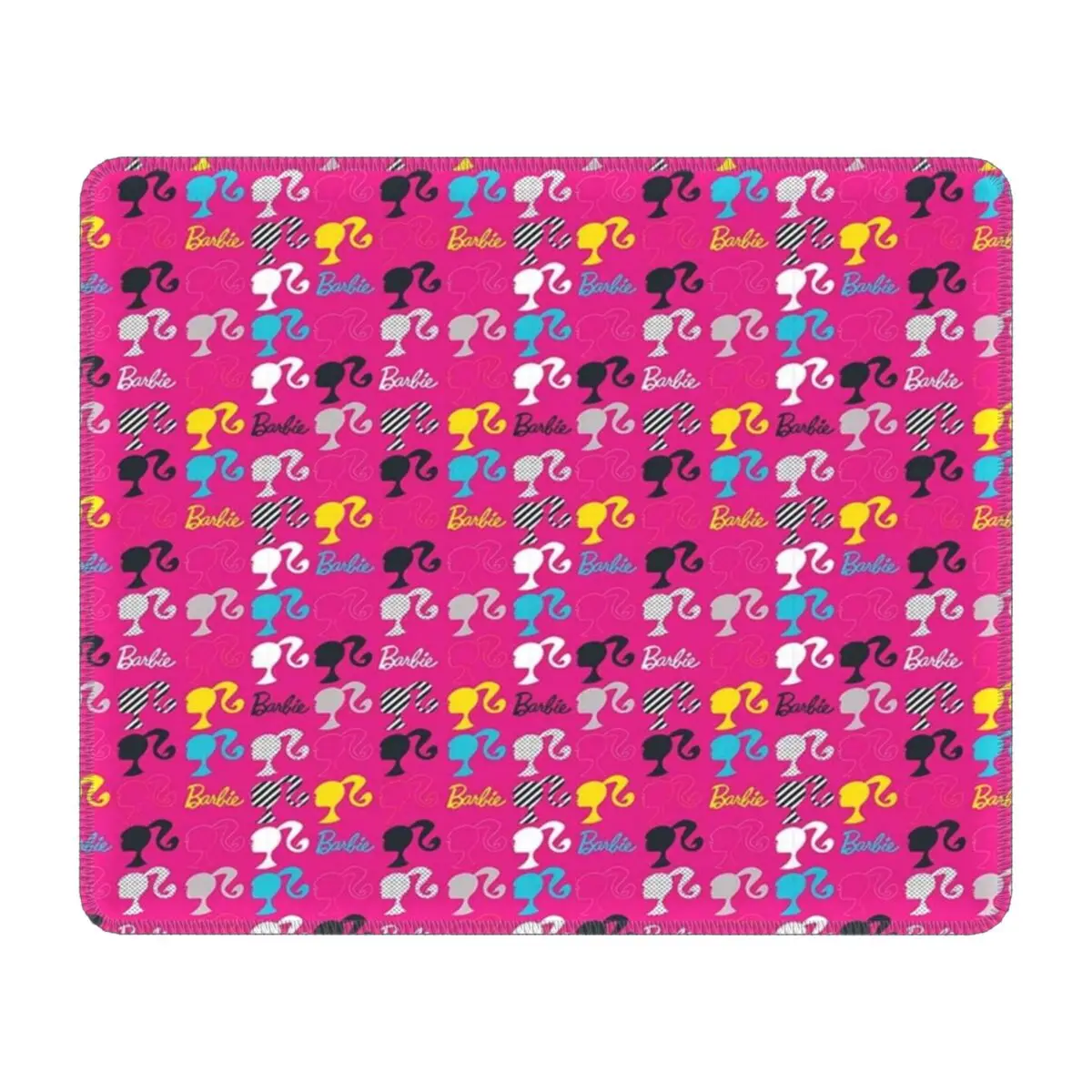 Custom Barbies Doll Cartoon Pattern Mouse Pad Non-Slip Rubber Mousepad with Durable Stitched Edges for Gaming Desktop Mouse Mat