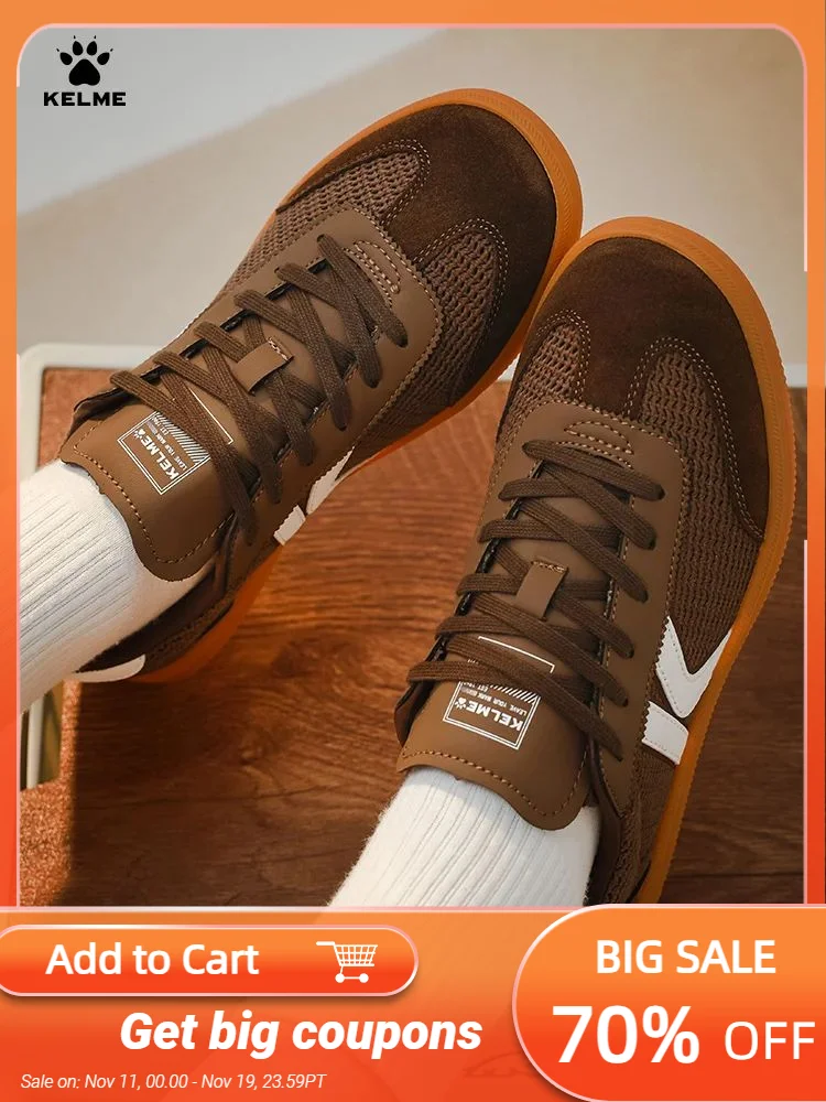 

Kelme Men's German Training Shoes Mesh Breathable T-head Shoes Women's Casual Versatile Low Top Board Shoes