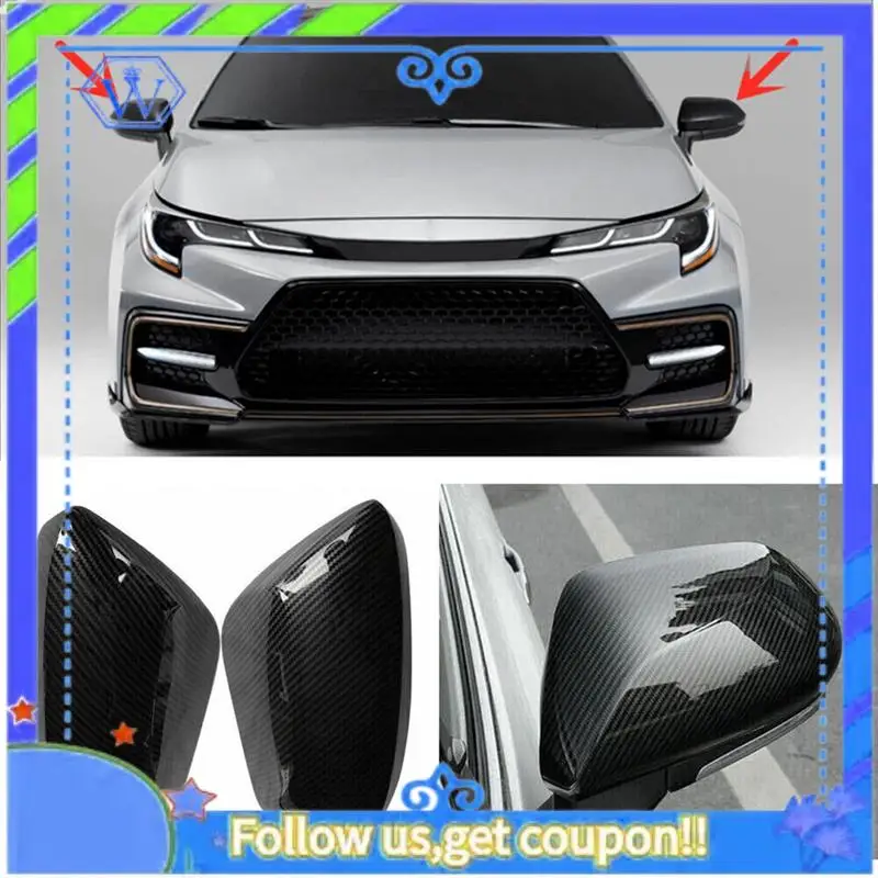 

M46K-For Toyota Corolla 2019-22 Side Door Rearview Mirror Cover Trim Cap Carbon Fiber Color Car Accessories Parts