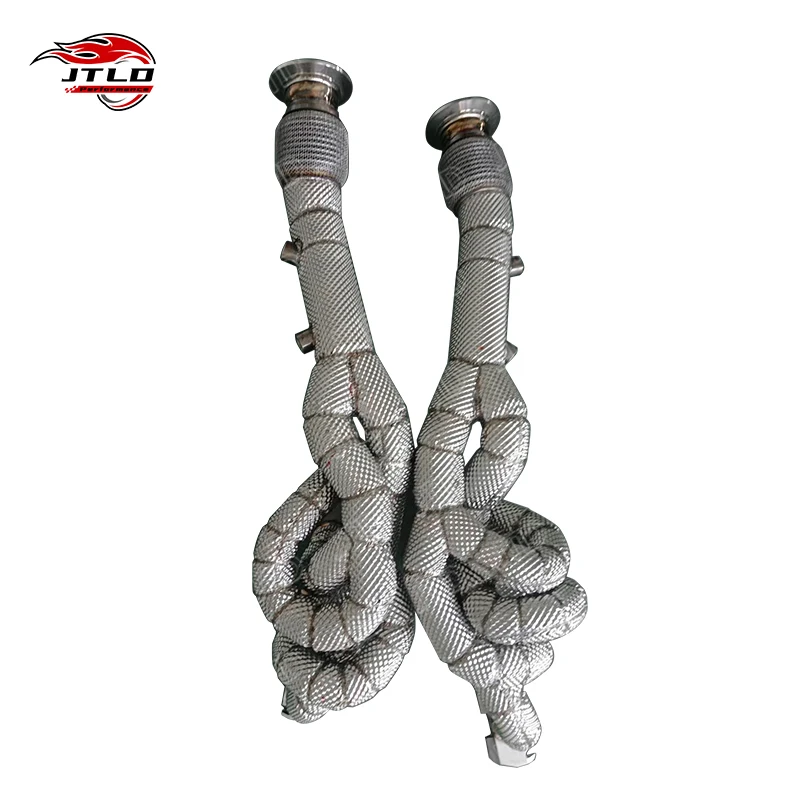 

JTLD Exhaust Header Manifold for Audi R8 V8 304 Stainless Steel Polished Performance Exhaust System with Heat Insulation