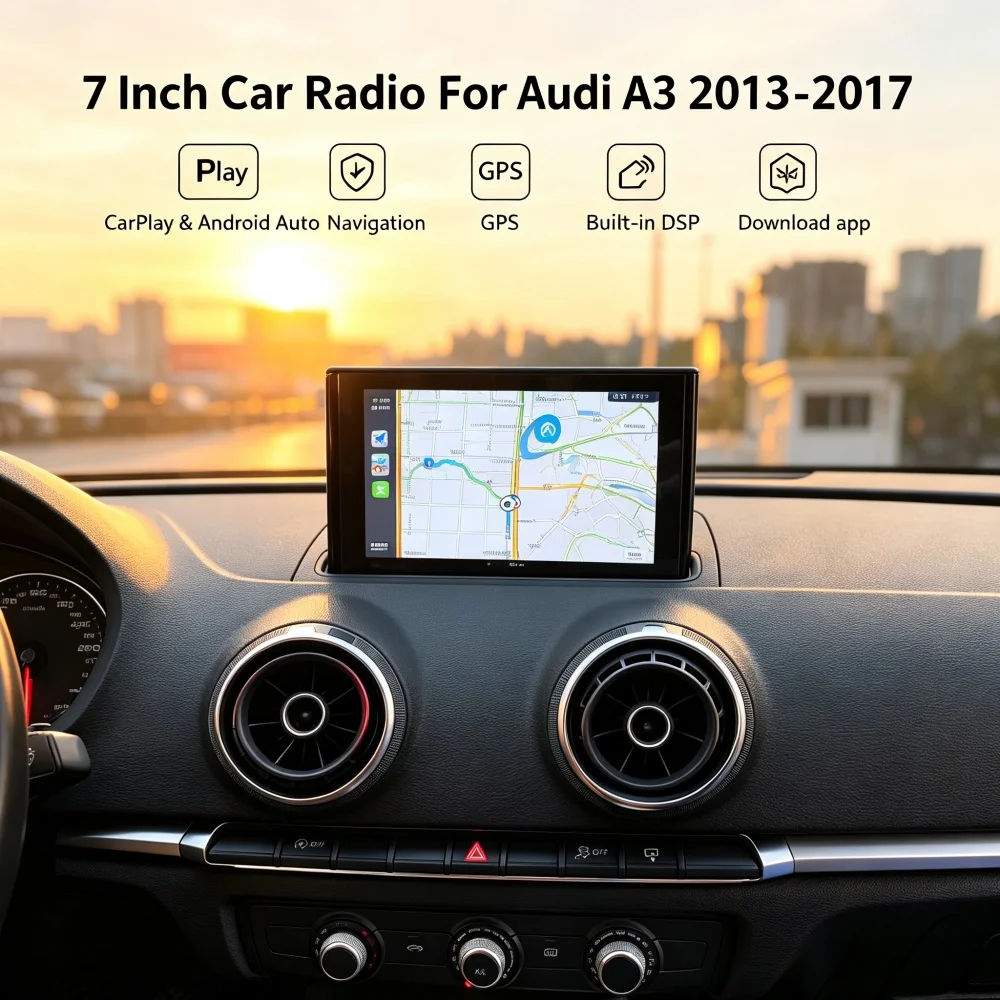 7'' Android 13 For Audi A3 8V S3 Q2 B9 2013-2019 Carplay Navigation Car Radio Music Multimedia Player SDP Head unit 4G wifi  5.