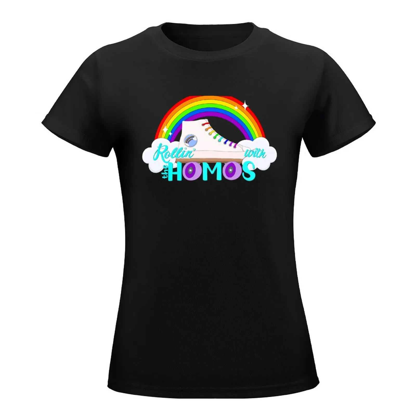 Rollin with the Homos T-Shirt anime clothes kawaii clothes vintage clothes Short sleeve tee tops for Women