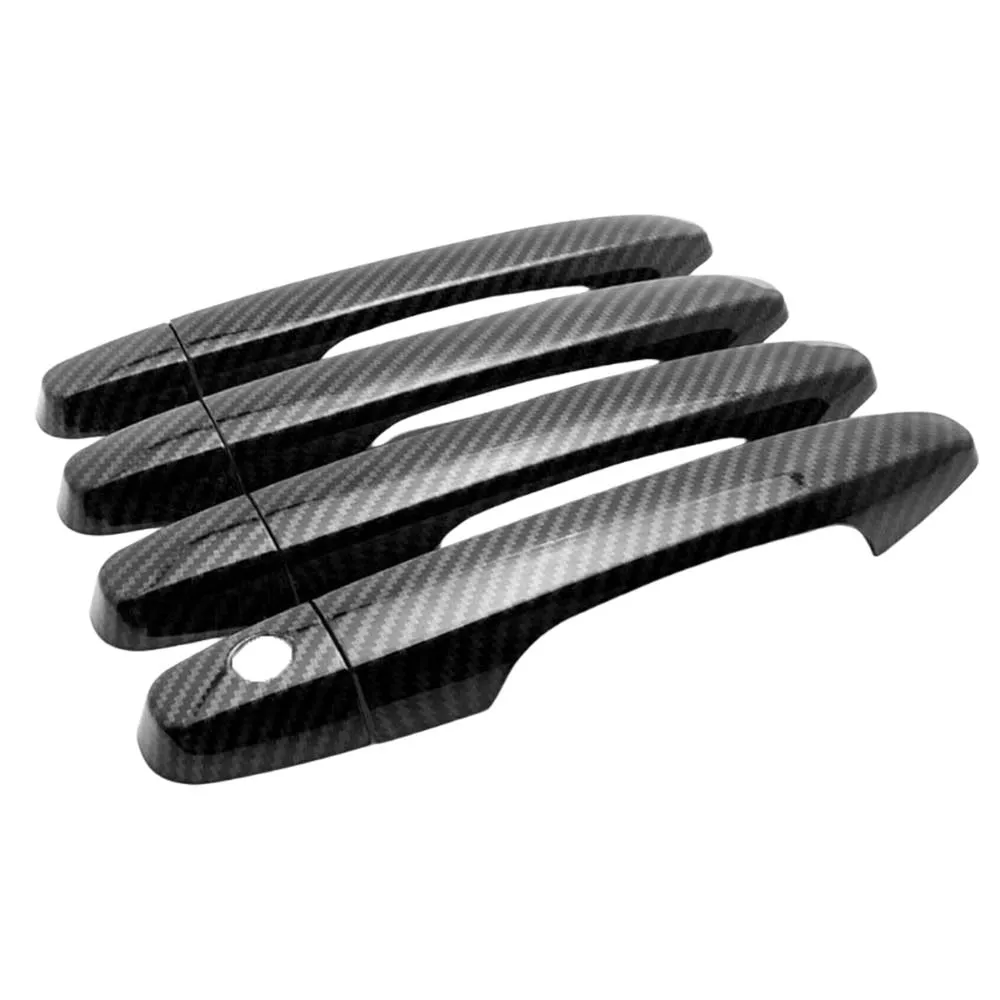 Car Upgrade Door Handle Cover For Honda Civic CRV 2012 2013 2014 2015 Carbon Fiber Glossy Black Chrome Silver Cars Accessories view 3