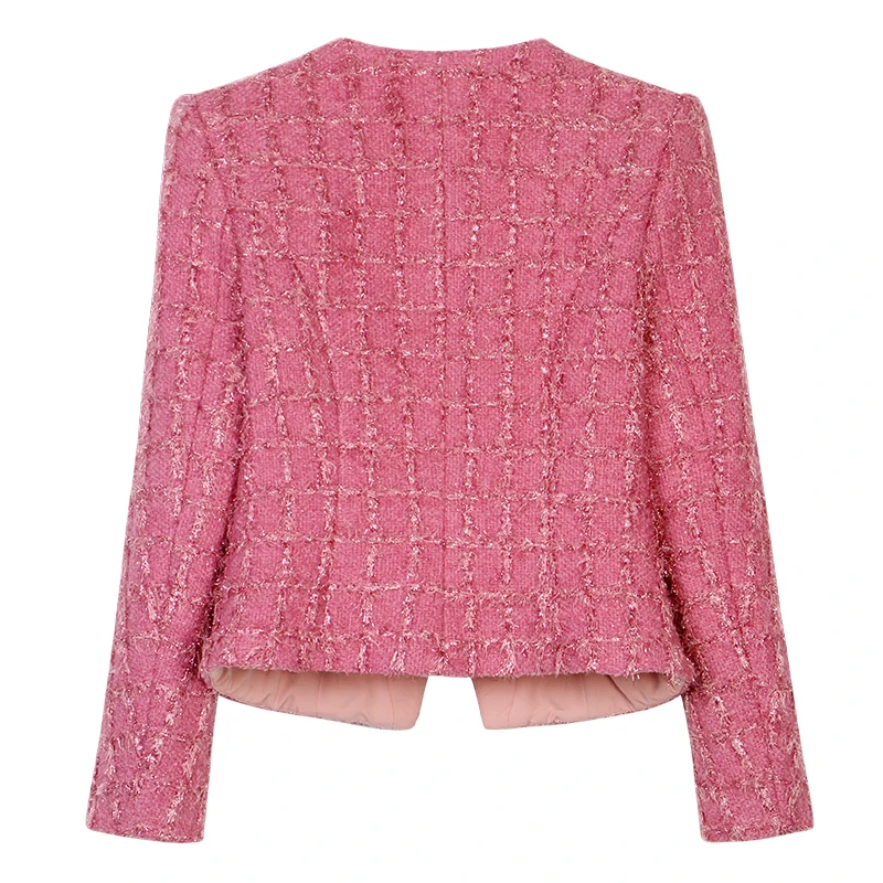 New fashionable and elegant celebrity round neck single-breasted small fragrant jacket + slim casual skirt suit