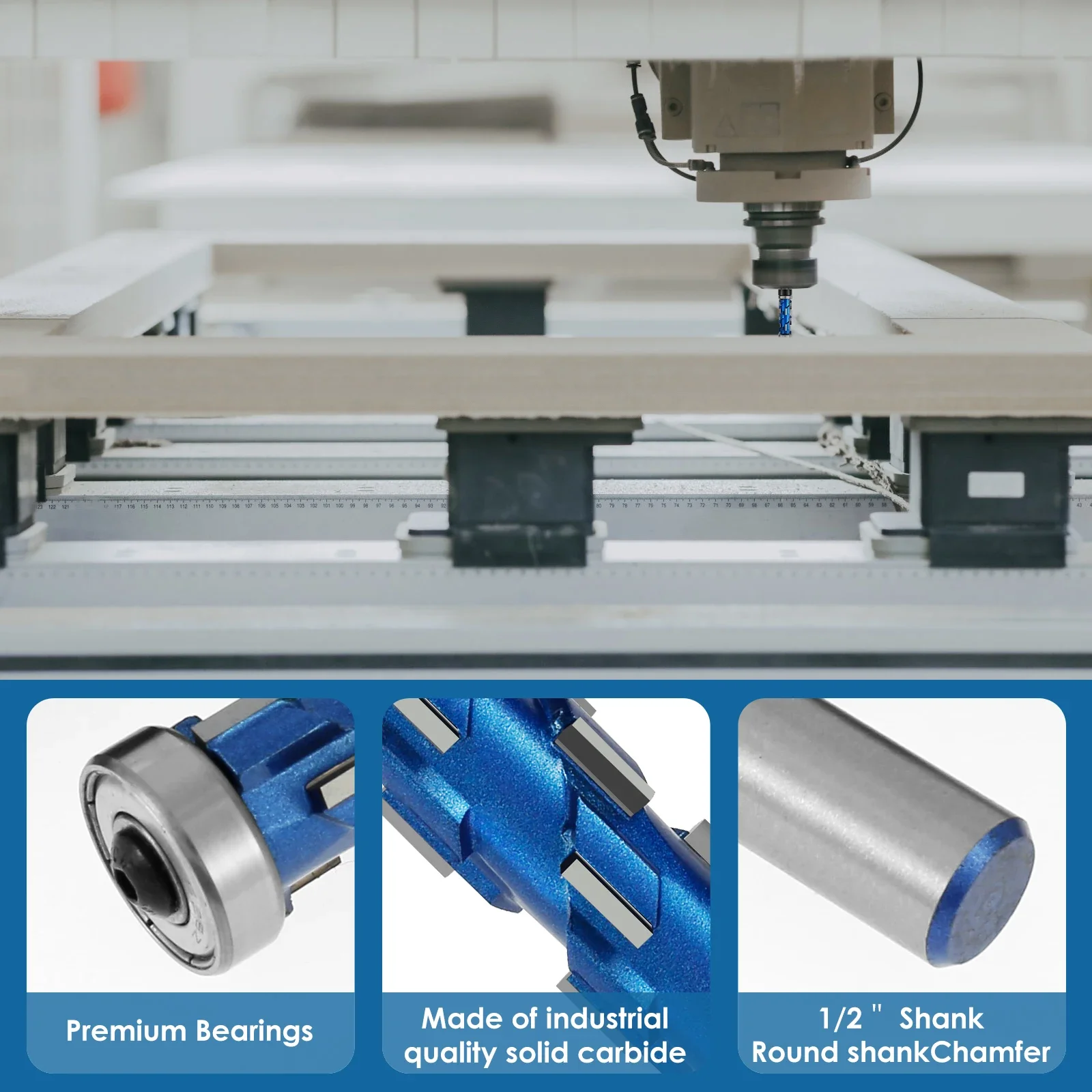 2 Teile/satz 1/2 zoll Schaft Flush Trim Router Bit Set Hartmetall Flush Trimmen Bit Professionelle Doppel Lager Spirale trimmen Werkzeug