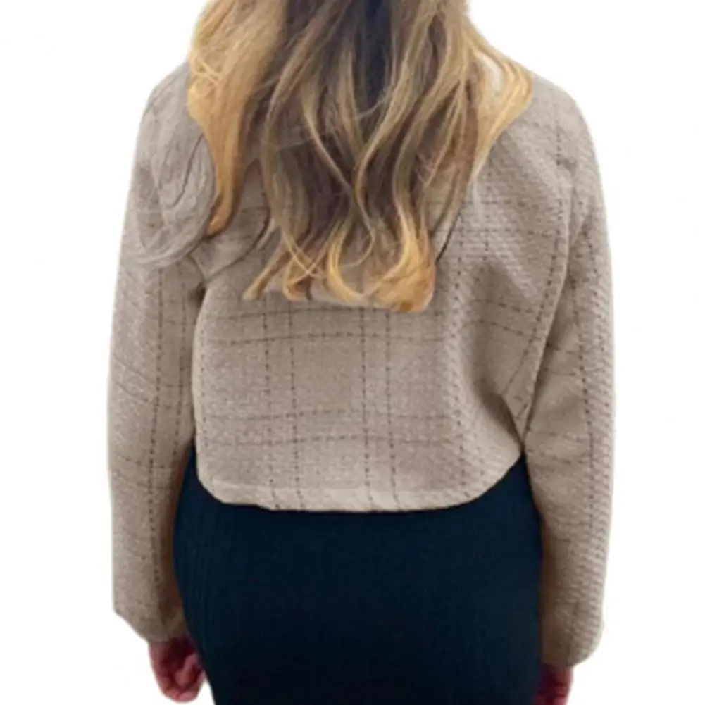

Women's Stand Neck Long Sleeve Jacket Coat Autumn Winter Solid Slim Versatile Single-breasted Blazer Elegant Office Lady Jackets