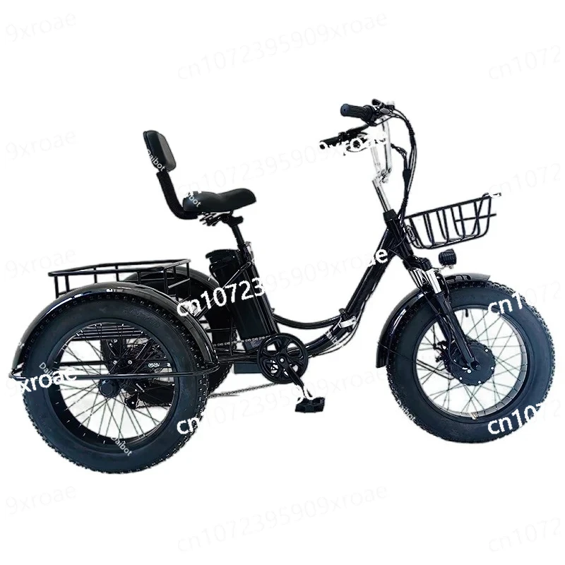 

Tricycle Cargo Bike With Basket 3 Wheel Fatbike Electric Bicycle For Men Folding High Quality 48V 500W Fat Tire Adult Electric