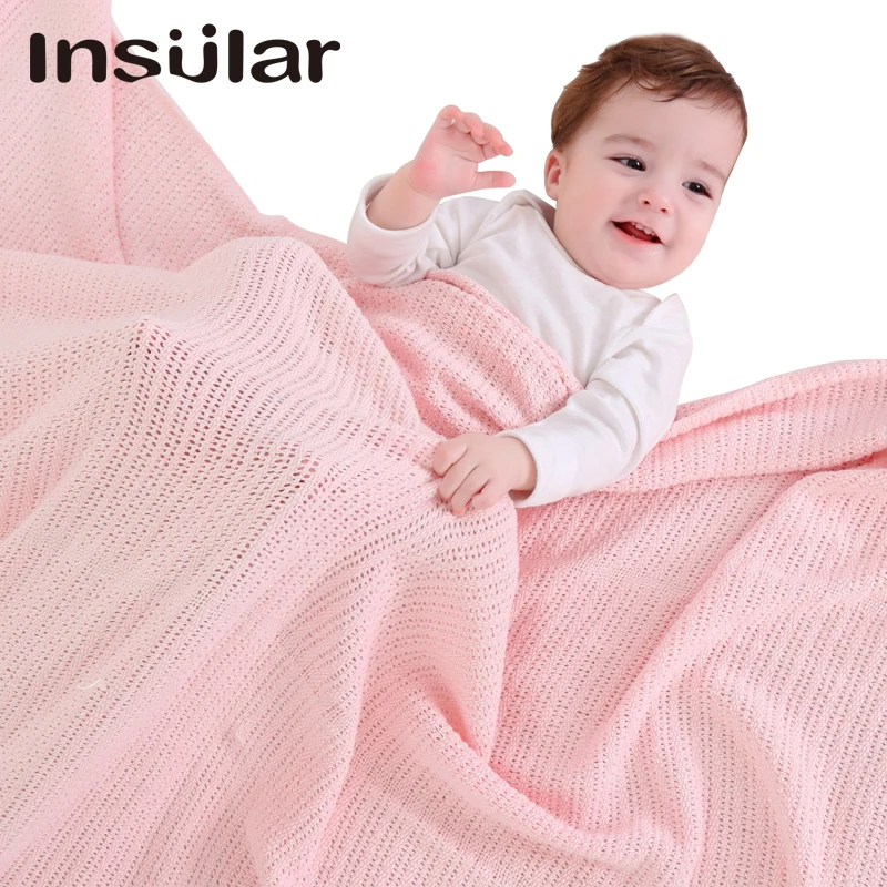 

INSULAR Baby Cotton Blankets Newborn Swaddle Quilts Infant Bath Towel Nursery Wrap Comforter Breathable Hollow-out Style 70X90cm