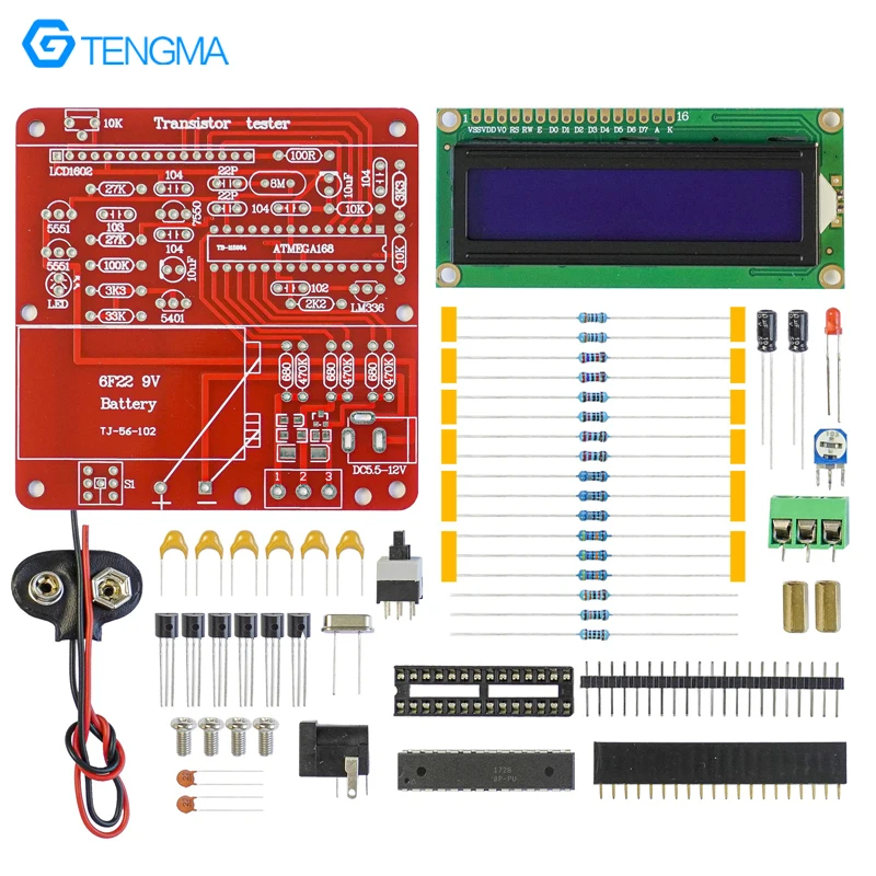 M8 Transistor Tester Multimeter Resistance Capacitance Triode Inductance ESR Meter DIY Welding Assembly Kit