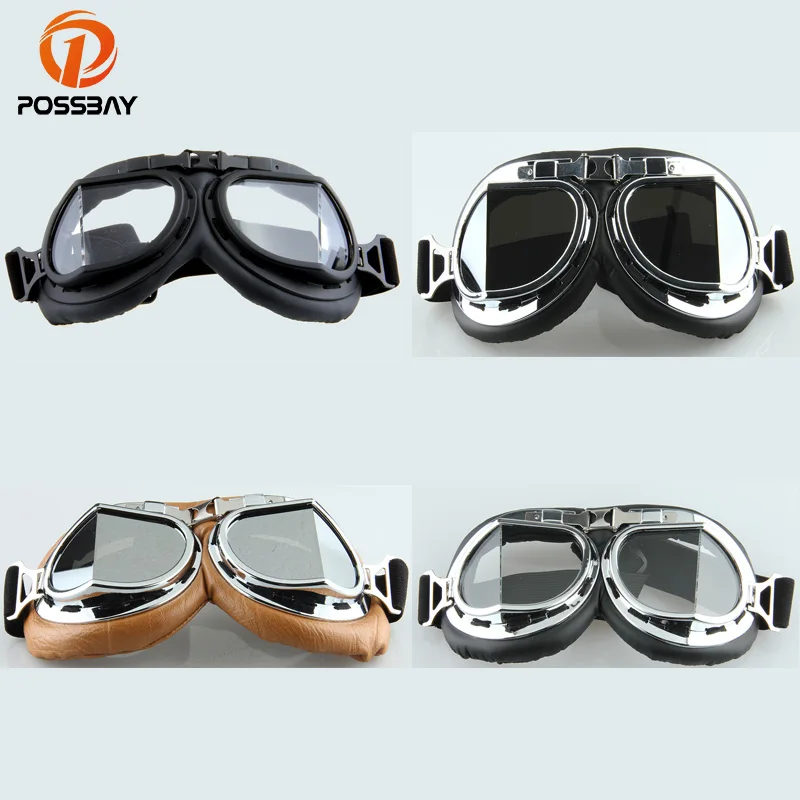 Retro Motocross Goggles Steampunk Motorcycle Helmet Pilot Glasses Jet Flying Outdoors Sunglasses for Harley  Accessories