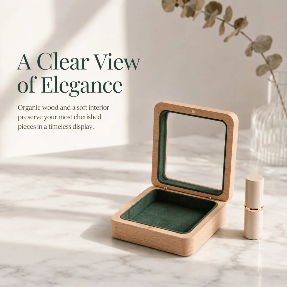 Luxury Wooden Bracelet Holder Anti-collision Square Transparent Lid Jewelry Box Storage Packaging Hand Chain Display Case Gifts