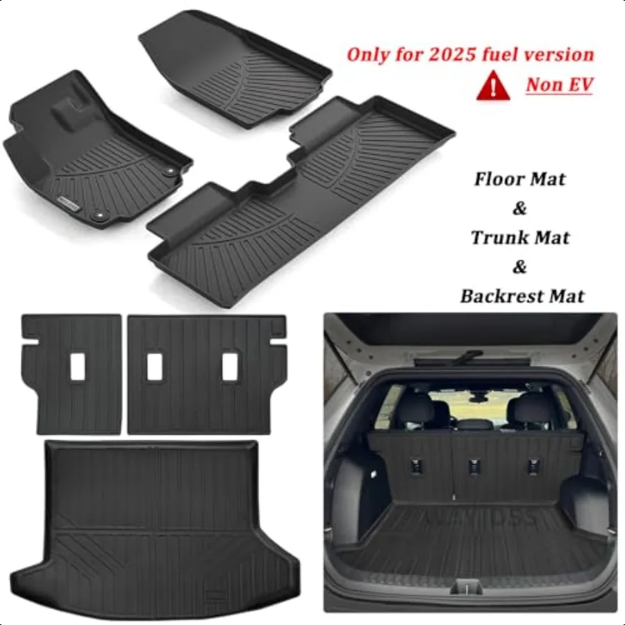 بطانات أرضية لعام 2025 إصدار الوقود تشيفي إكوينوكس غير EV مع بطانات البضائع مسند الظهر MatTPE سجادات أرضية السيارة لحماية جميع الأحوال الجوية