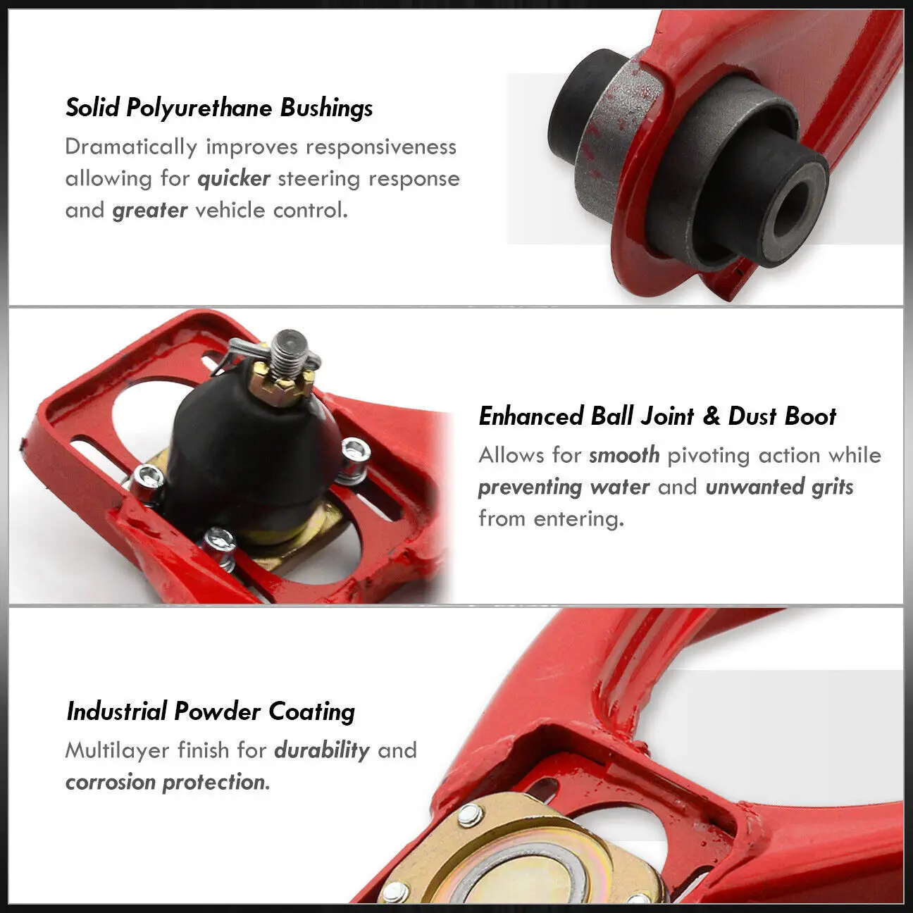 الألومنيوم الجبهة JDM قابل للتعديل A-الذراع التحكم الحدبة عدة ل 1996-2000 هوندا سيفيك EJ EK الأحمر PRC-1004
