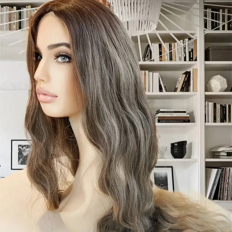 

Высокое качество Ombre Коричневый блондин Синтетический парик фронта шнурка Натуральный волнистый бесклеевой парик Готов к ношению Косплей Ежедневный парик для вечеринок 30 дюймов