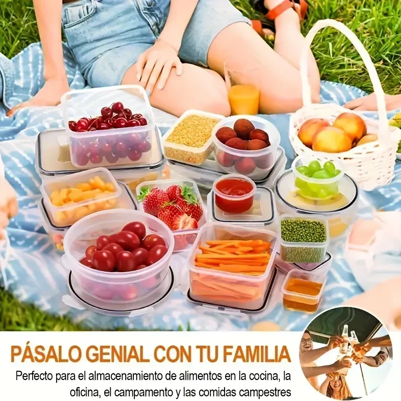 

48 pcs/set food storage box set fresh-keeping box Kitchen accessories spring outdoor picnics Kitchen storage 24 lids 24 boxes