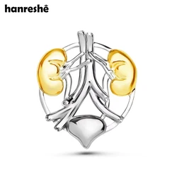 Hanreshe Urology Kidney Bladder Brooch Pins Silver Plated Prostate Organ Medical Jewelry Lapel Badge Gift for Doctor Nurse