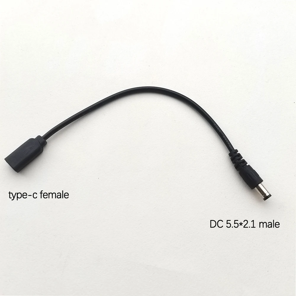 1 Stück Typ-C zu DC 5,5x2,1mm Stromkabel USB-C Stecker/Buchse zu DC-Buchse Adapter für Router CCTV LED-Streifen Laptop DC5,5*2,1 zu Typ-C – Detail 5