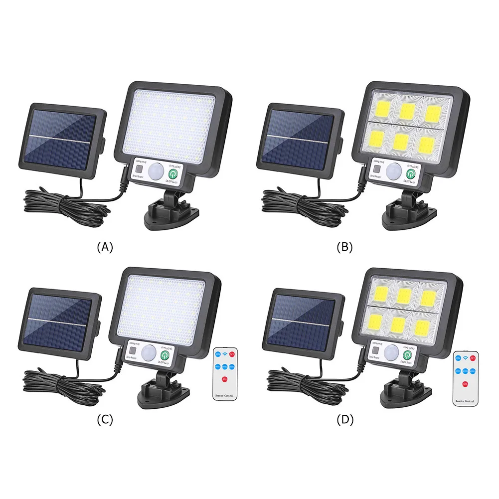 Outdoor Street Lighting Modern Fixture Solar LED/COB Lights with Remote Control Motion-Sensor Human Body Infrared Porch Lamp