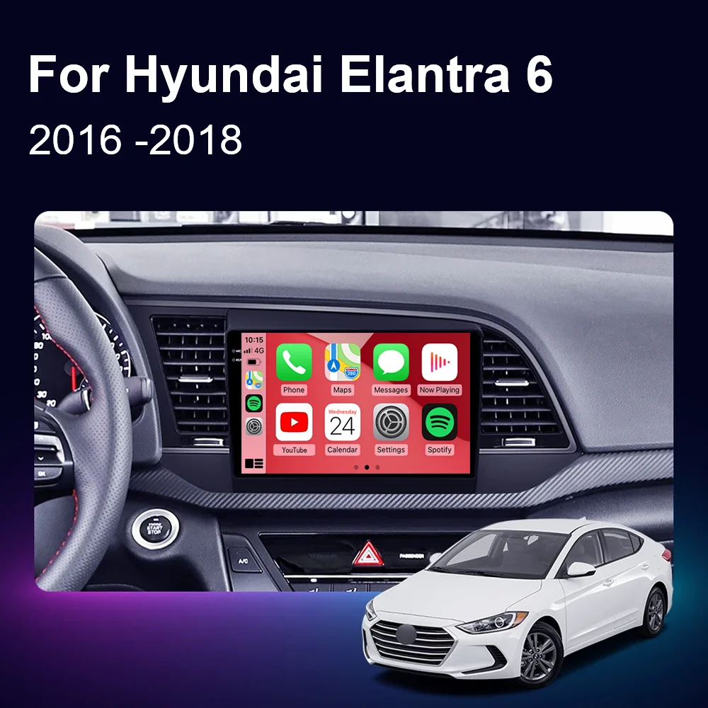 Android Auto For Hyundai Elantra 6 2016- 2018 Car Radio Multimedia Player Navigation Auto Autoradio Screen Carplay WIFI No 2din