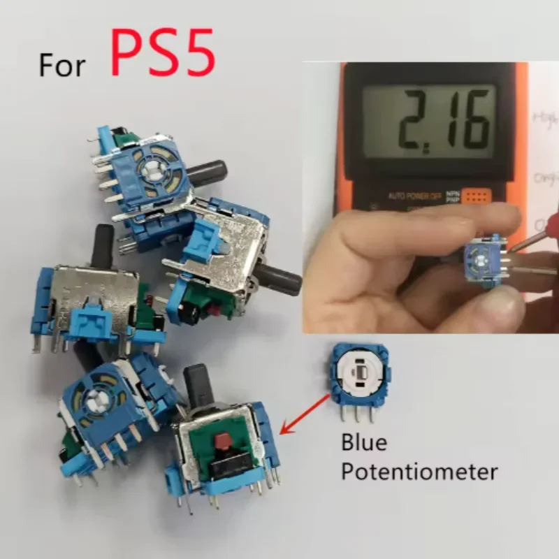

50pcs Original New 3D Analog Joystick Grip Stick Sensor Module 2.3K Blue Potentiometer for Sony PS5 Dualsense Controller Gamepad