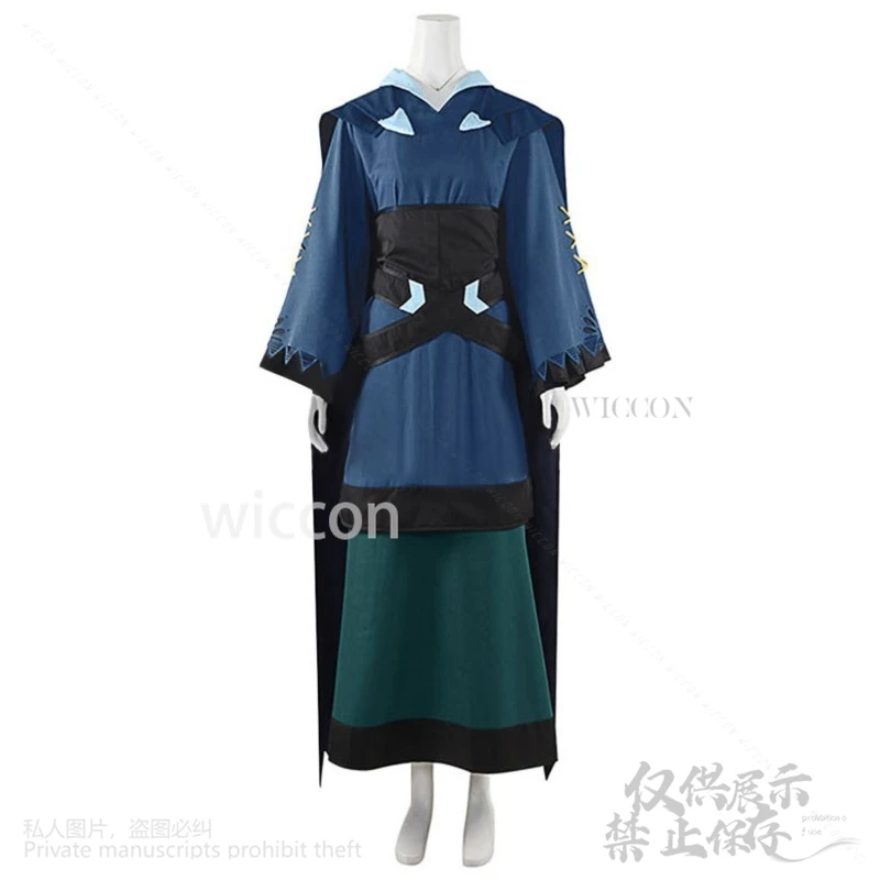 Disfraz de Anime RWBY Cos Maria Calavera, abrigo largo de bruja cazadora, capa, vestido azul oscuro, pelucas góticas Y2K, Jirai Kei, personalizado, nuevo