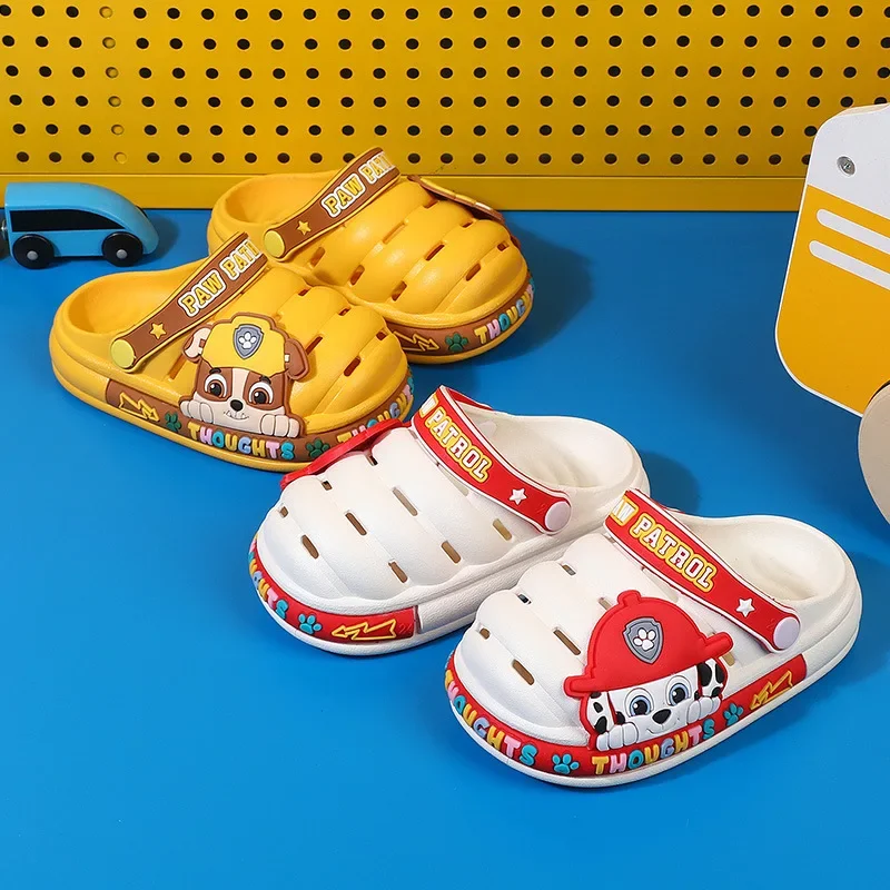 Pantoufles de dessin animé Paw Patrol pour enfants, Skye Chase Rubble, chaussures à trous non ald, chaussures de plage pour bébés garçons et filles,