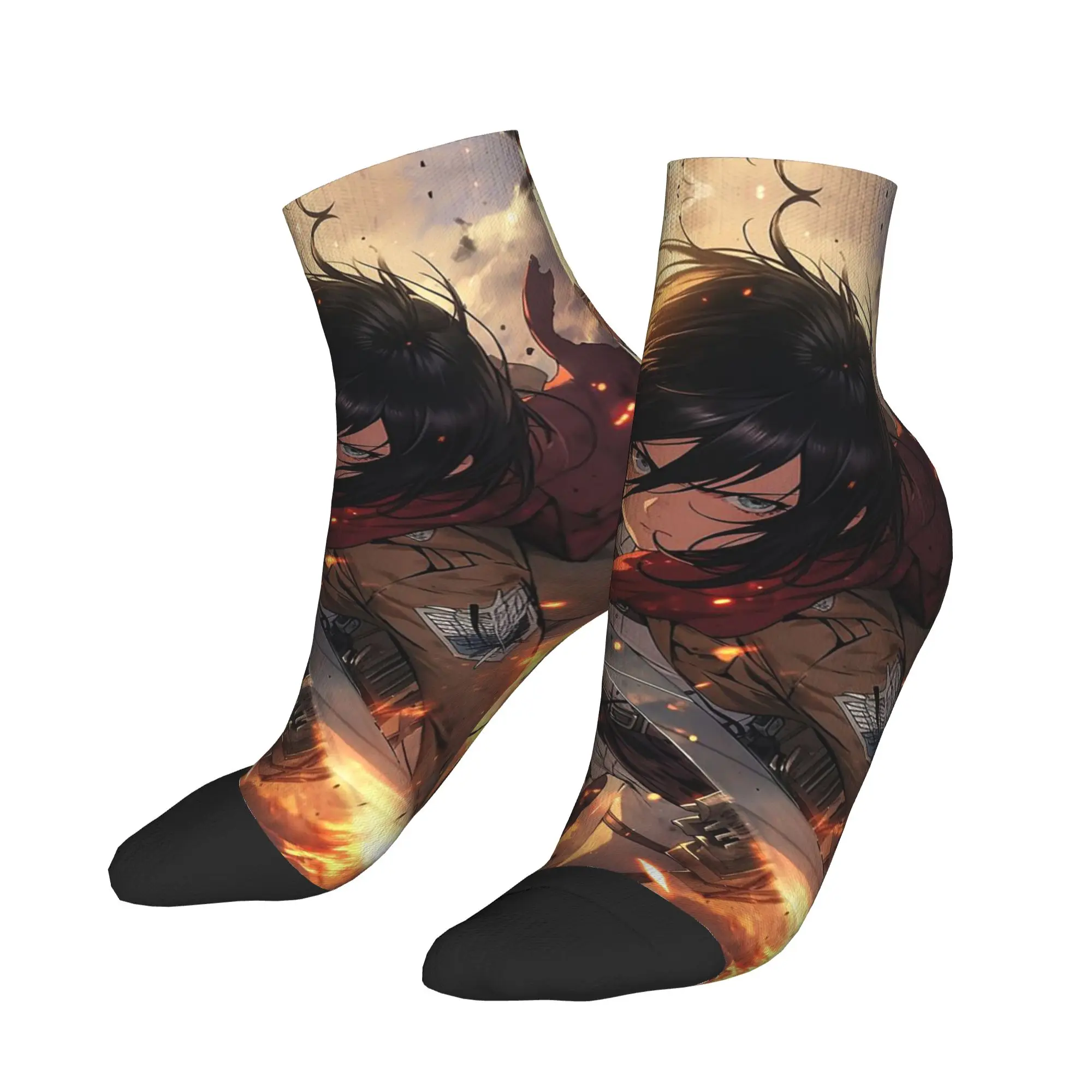 

Anime Attack On Titan Mikasa Ackerman Socks Harajuku Super Soft Stockings All Season Socks Accessories for Man's Woman's