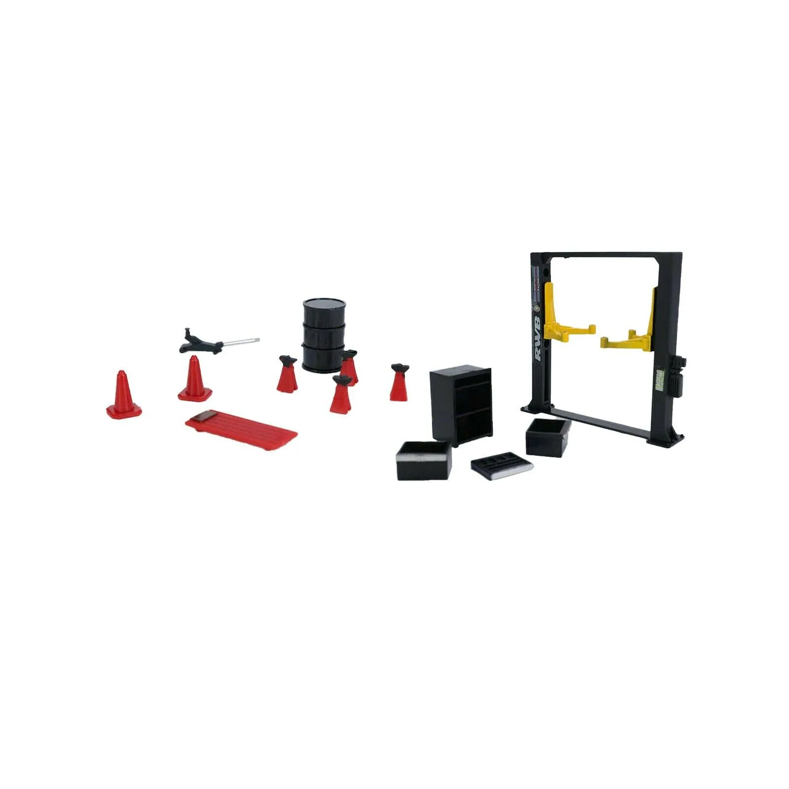 Imagem -04 - Diorama Conjunto de Ferramentas de Manutenção de Garagem Modelo Abs Modelo de Exibição de Carro Kits de Ferramentas de Reparo Decoração de Cenário de Simulação 12 Peças 64