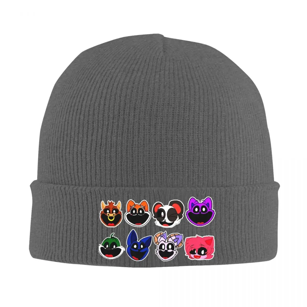 Smiling Critters Cartoon Game Warm Knitted Cap Fashion Bonnet Hat Autumn Winter Outdoor Beanies Hats for Men Women Adult