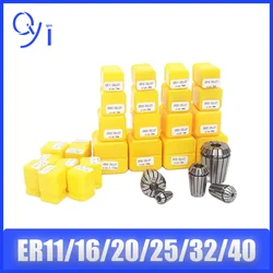 ER11 ER16 ER20 ER25 ER32 ER40 Precision Spring Collet Chuck 0.015mm for CNC Milling Tool Holder Engraving Machine Spindle Motor
