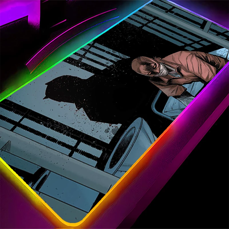 لوحة ماوس LED XXL Daredevil Locking Edge Anime Gamer Computer RGB Mousepad ملحقات الألعاب اللوحي Varmilo لوحة المفاتيح الخلفية