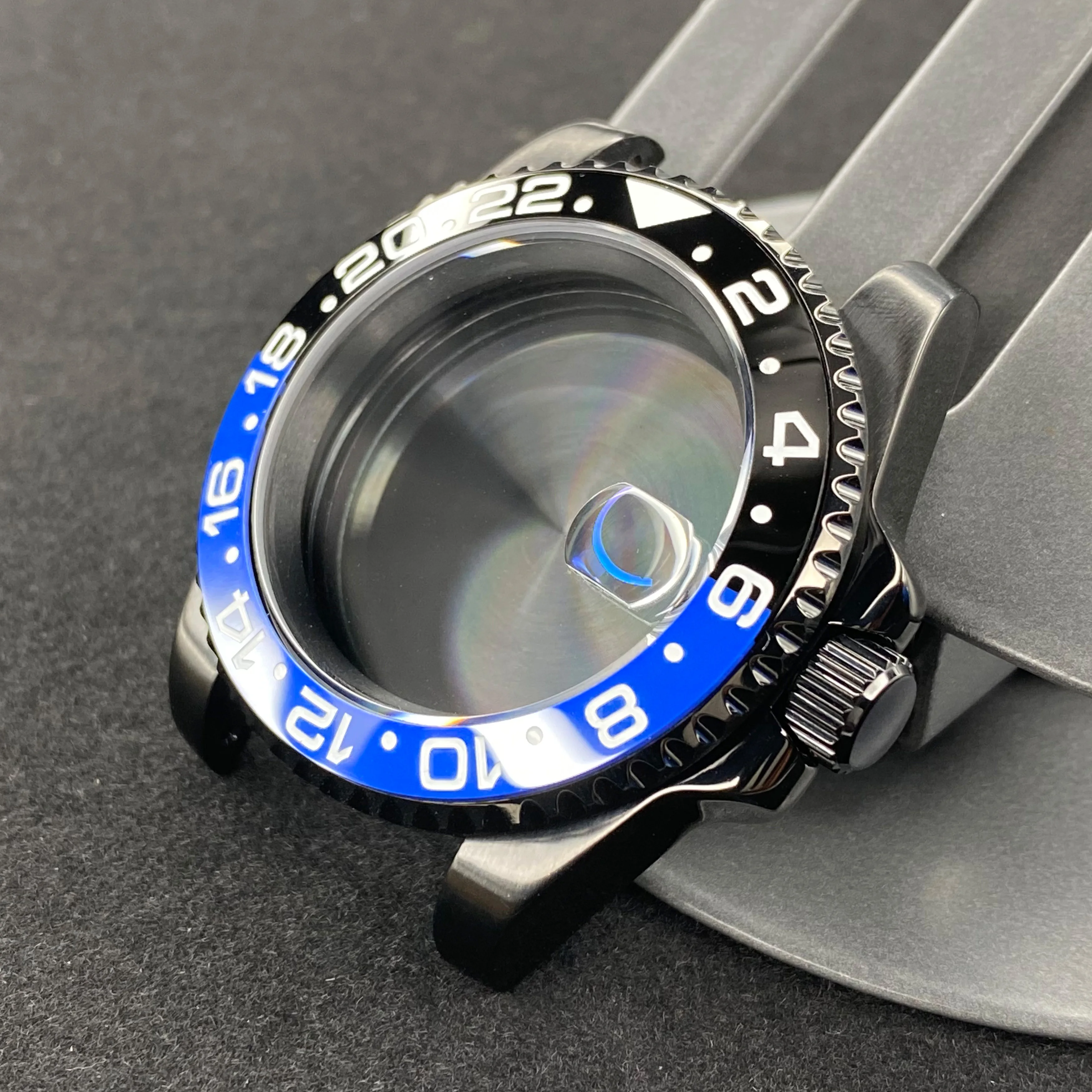 40 مللي متر حافظة ساعة سوداء GMT/SUB جودة عالية الياقوت الزجاج المقاوم للصدأ Stlss حافظة 120 نقرات رجل صالح NH34 NH35 NH36 Mouvement