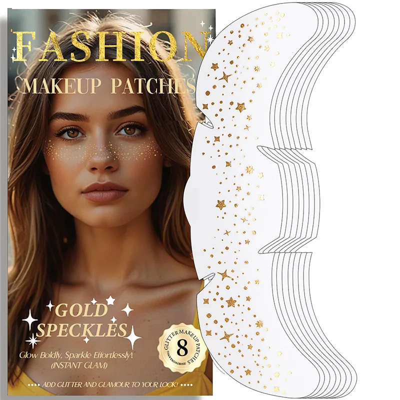 

8 Pcs/set Flash Simulation Freckles Tattoo Stickers Waterproof Laser Makeup Stickers Party Temporary Face Stickers Body Art