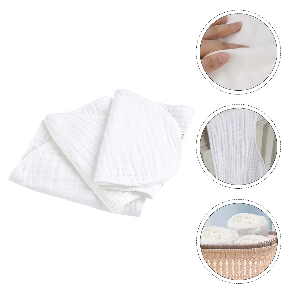

3pcs Premium Cotton Burp Cloths For Baby Absorbent Drool Bibs Teething Towel White Infant Toddler Gift Comfortable Bib