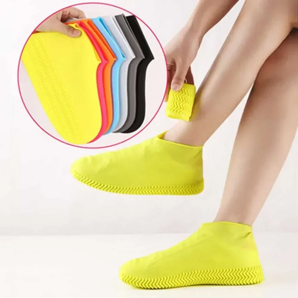 Hot Waterproof Shoe Covers Silicone Anti-Slip Rain Boots Unisex Sneakers Protector For Outdoor Rainy Day Protectors Shoes Cover