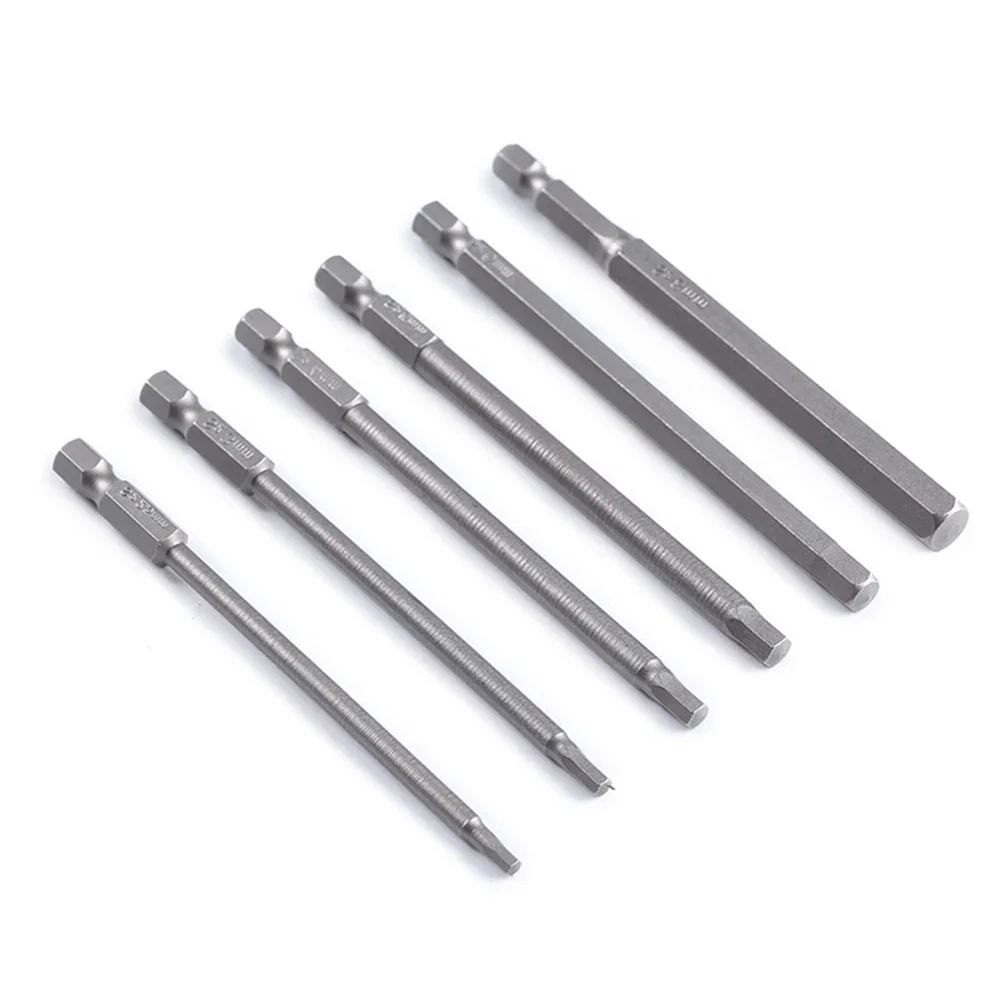 6 stks 100mm multifunctionele Lengte 1/4 Inch Hex Schacht Magnetische Zeskantschroevendraaier Bit Set 2.5/3/4/5/6/8mm Boor Gereedschap