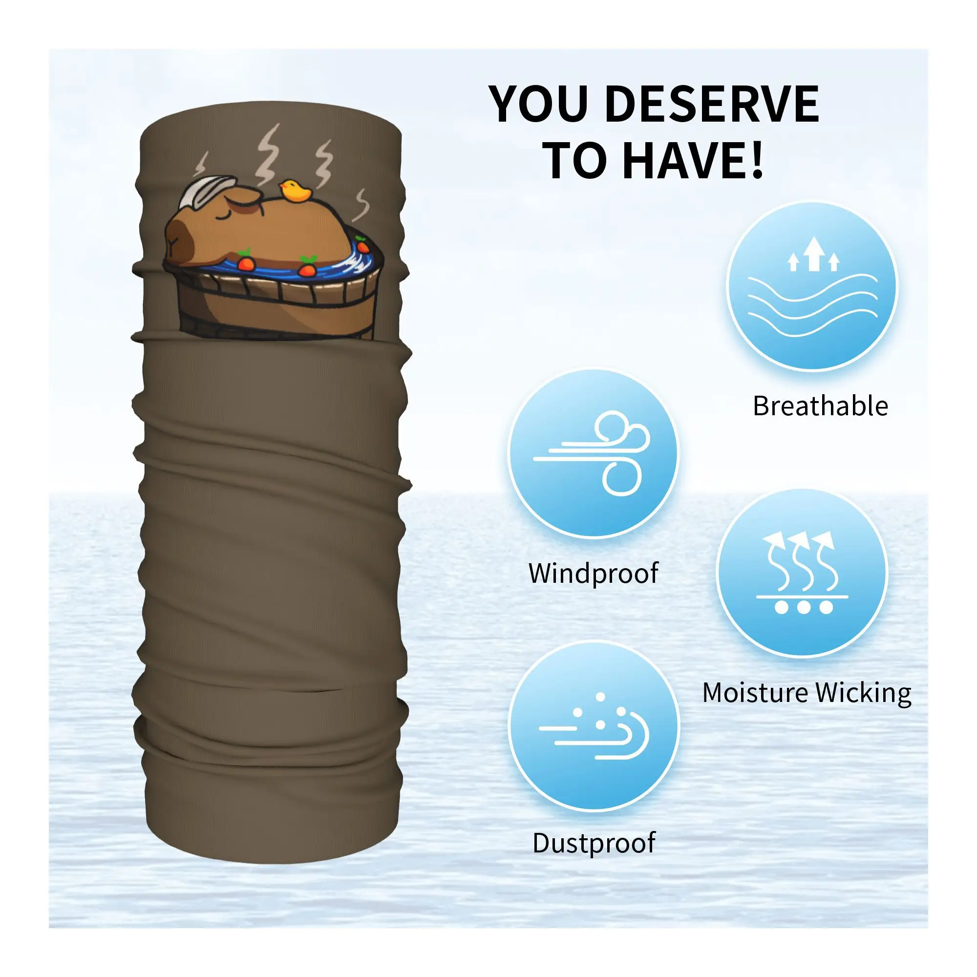 Capybara Animal Pattern Bandana Neck Cover Printed Wrap Mask Scarf Multi-use Headwear Riding For Men Women Adult Breathable