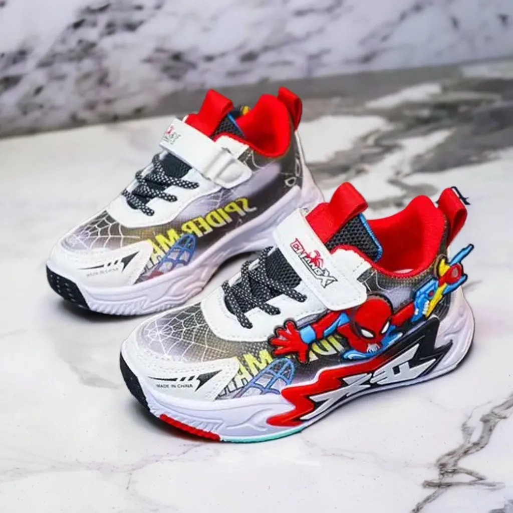 

Kids'Casual Shoes Mesh Spider-Man Spring Shoes For Boys Flat Outdoor Basketball Anti-slip Breathable Blue Red Shoes Size 27-38