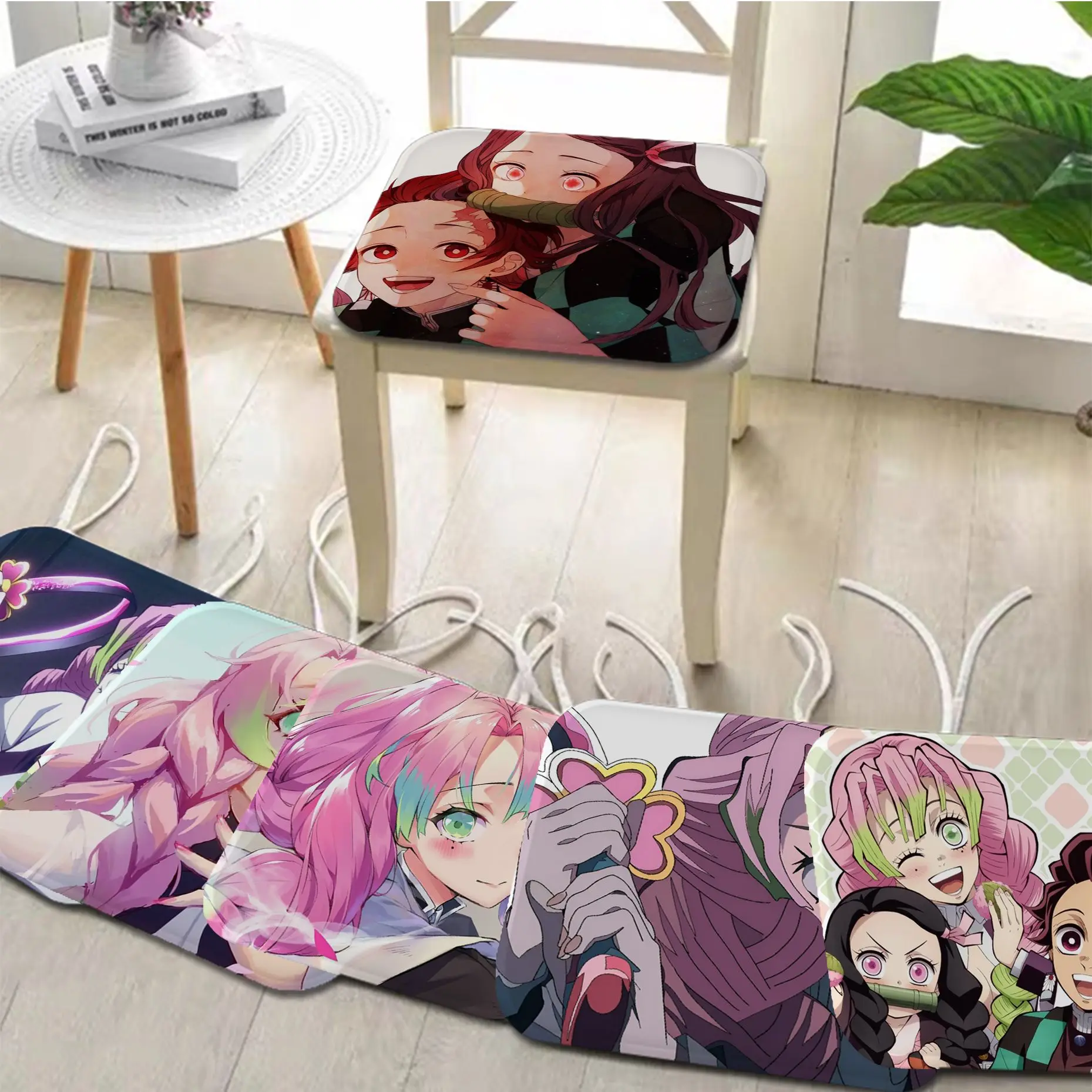 

Anime M-Mitsuri Kanroji Cushion Mat Modern Minimalist Style Plush Cushion Home Back Cushion Soft Comfortable 50x50cm Outdoor