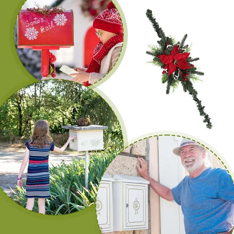 Christmas Mailbox Mailbox Christmas Outdoor Christmas Mailbox Decor With Lights Berry Red Flowers Clusters Pine Cones