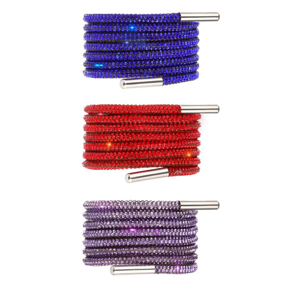 Luxus Strass Schnürsenkel Regenbogen Diamant Schnürsenkel Sneakers Schnürsenkel Schuhe Runde Schnürsenkel 100/120/140/160 CM 1 Stück DIY Saiten