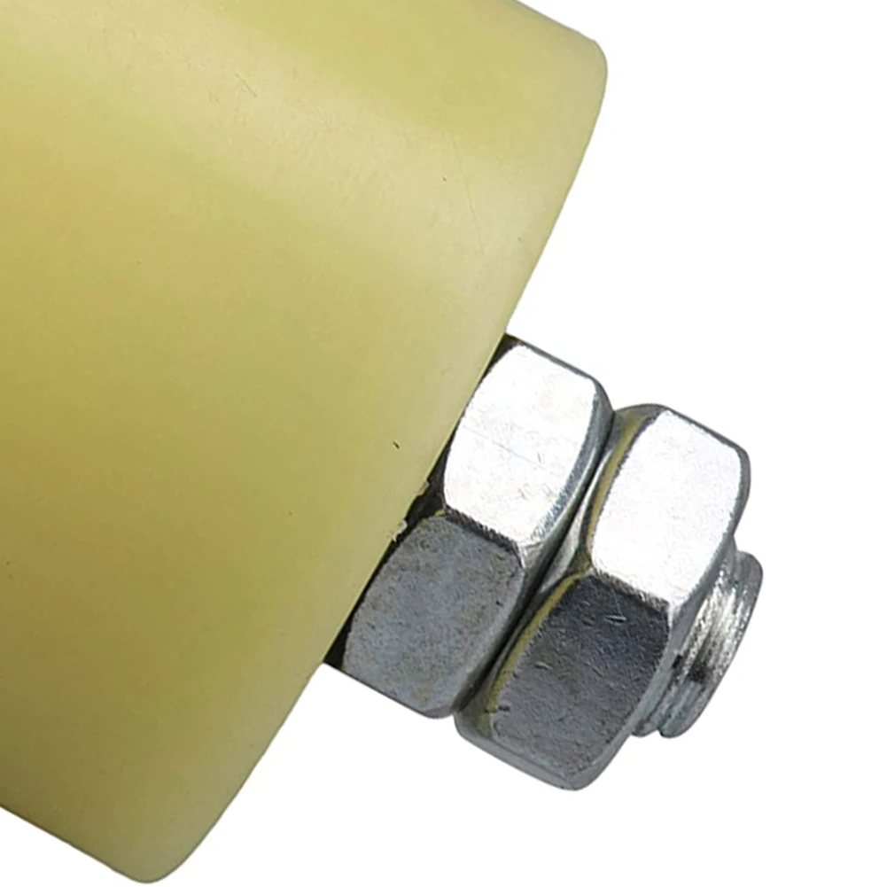 

-A32M 2PCS 48X50mm Yellow Silver Nylon Steel Flat Roller Bearing Guiding Wheel 6201 M12 Screw For Electric Door Sliding Gate