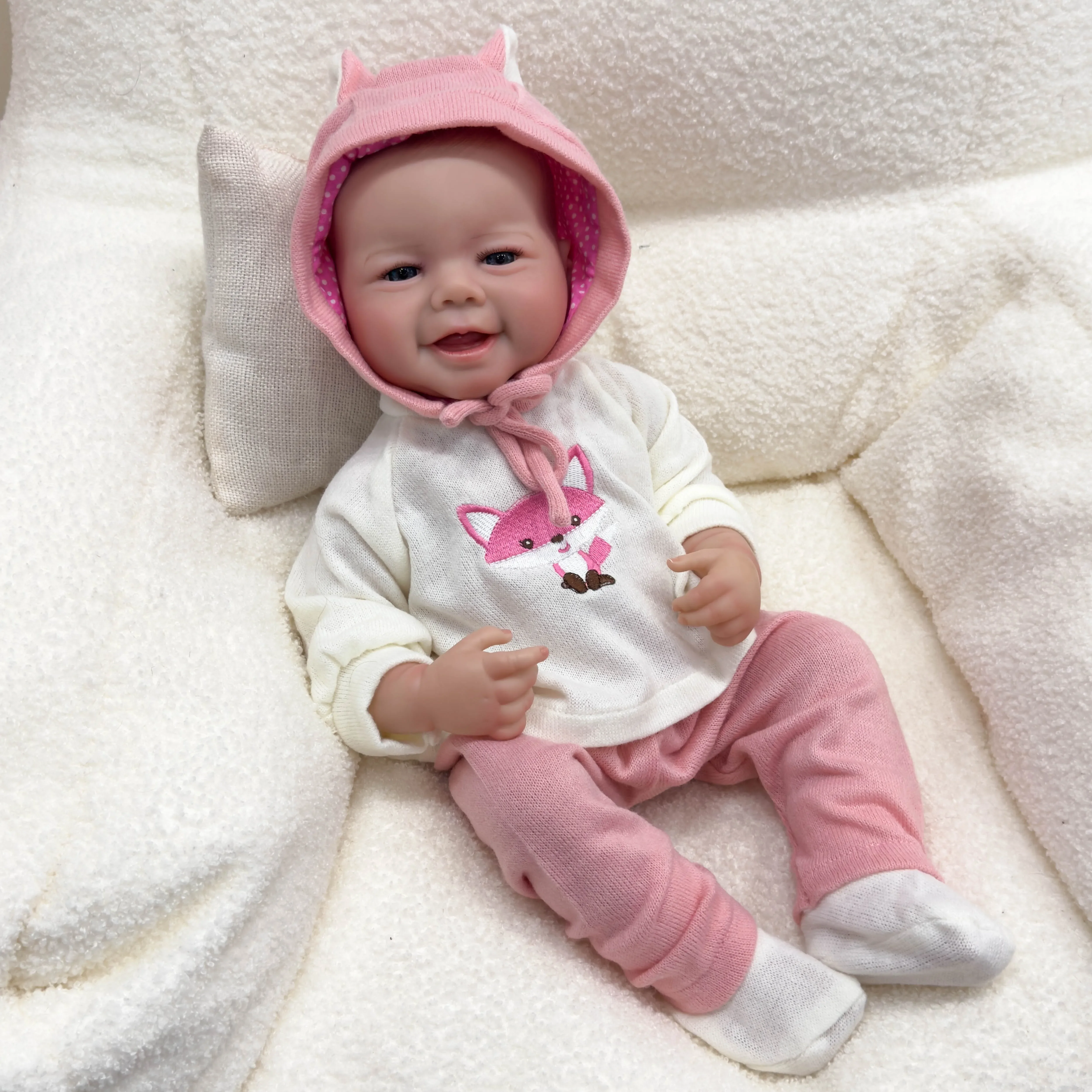 SINO-BB 19inch Newborn Baby Full Vinyl Body Doll Vivienne Reborn Baby Size 3D Skin Visible Veins Collectible Art Doll