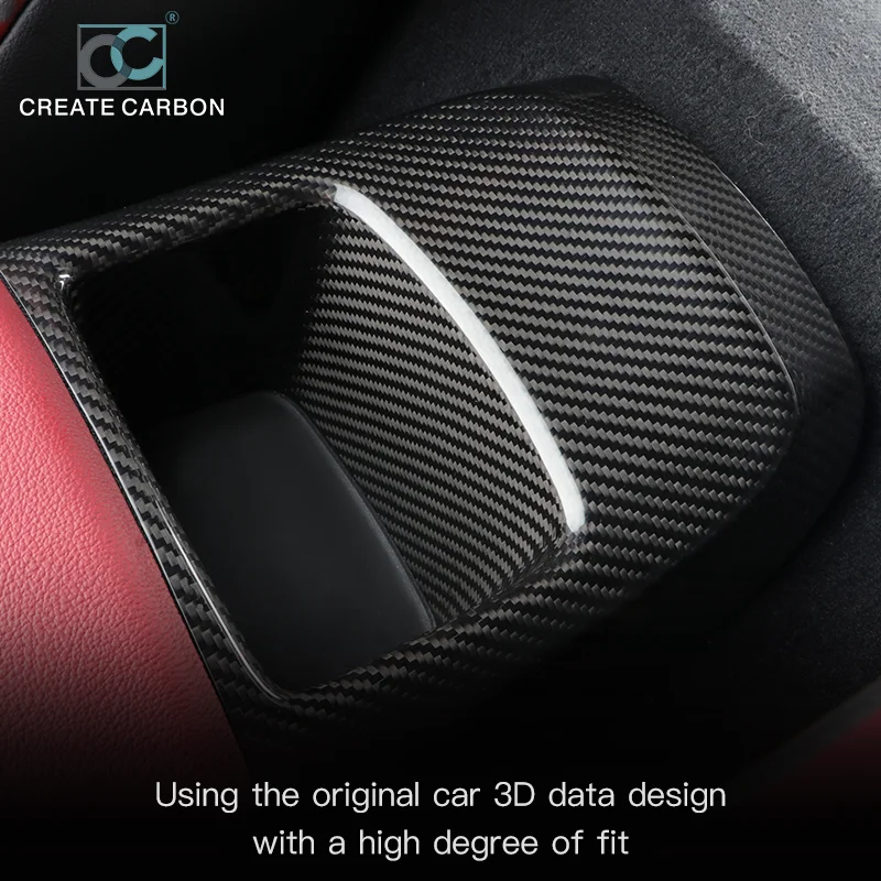 For GR Supra A90 Carbon Fiber Central Control Rear Storage Cover Armrest Box Storage Cover Trim Sticker Interior Accessories